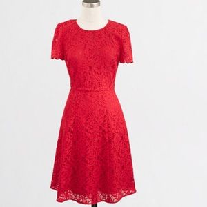 J. Crew Red Lace Dress